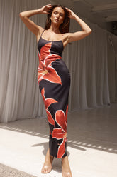 Thalia | Elegant Floral Design Bodycon Dress-1
